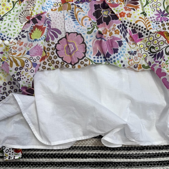 J.Crew Pom Pom Dress Women's 6 Multicolor‎ Ratti Retro Floral Tiered Ruffle Maxi - Picture 10 of 16